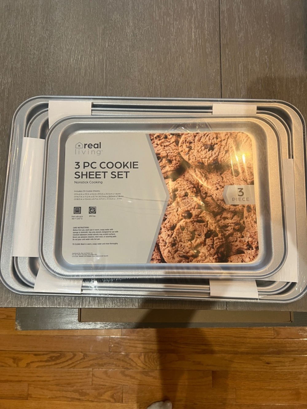 Real Living Silver 3-Piece Cookie Sheet Set